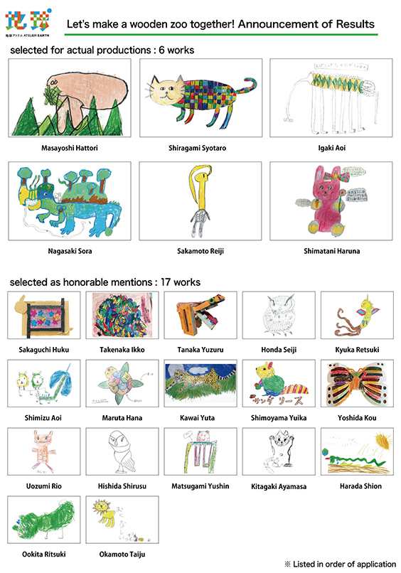 Public recruitment <i>Let's make a wooden zoo together!</i> Call for draft sketches of animal sclpture　the village of <i>Sandalino</i>