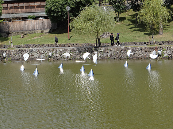 Works at Sarusawa Pond in Big Art Festival in Nara Prefecture